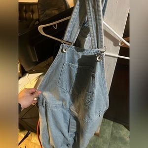 # Denim Overalls: Classic Light Wash, Unisex Fit